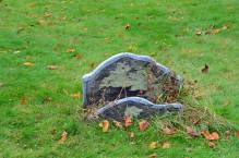 Sunken Tombstones, Garrison Cemetery, Annapolis Royal, N.S.