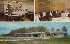 Motel Lac St-Jean, Quebec; Card notes Modern Motel, TV, Radio, Lounge